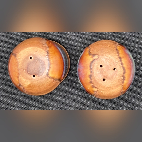 Sango Splash #4951 Salt & Pepper Shakers 3.75"H Brown Drip Glaze Discontinued - Picture 6 of 7